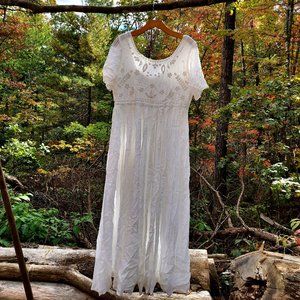Karavan Bohemian Hippie Maxi Button Down Dress